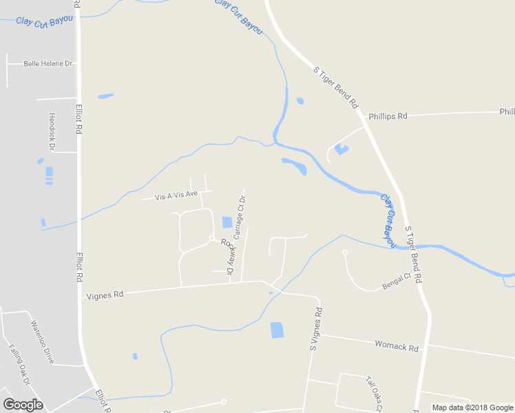 map of restaurants, bars, coffee shops, grocery stores, and more near 18785 Vignes Road in Baton Rouge