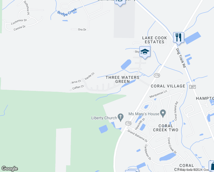 map of restaurants, bars, coffee shops, grocery stores, and more near 65 Boreal Court in Pensacola