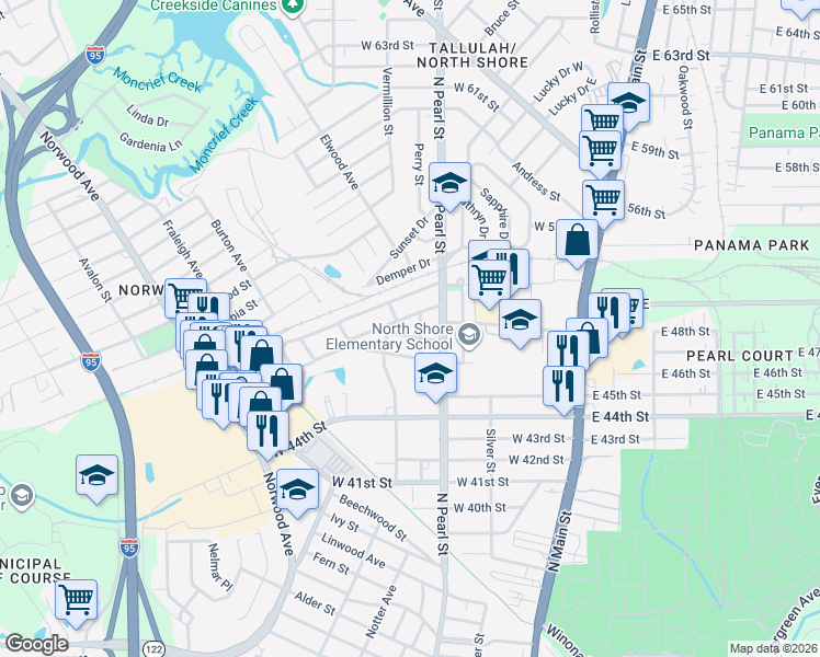map of restaurants, bars, coffee shops, grocery stores, and more near 437 West 46th Street in Jacksonville