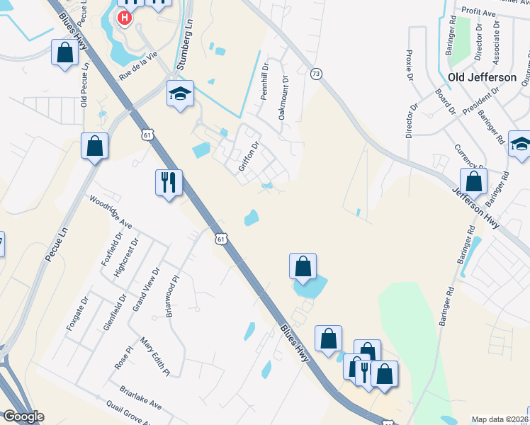 map of restaurants, bars, coffee shops, grocery stores, and more near 13303-13483 Airline Hwy in Baton Rouge