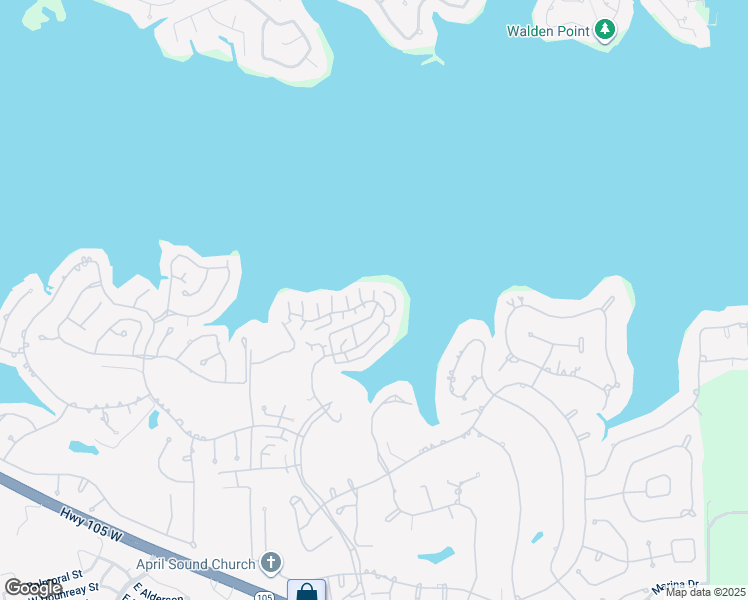map of restaurants, bars, coffee shops, grocery stores, and more near 18 April Point Drive North in Montgomery