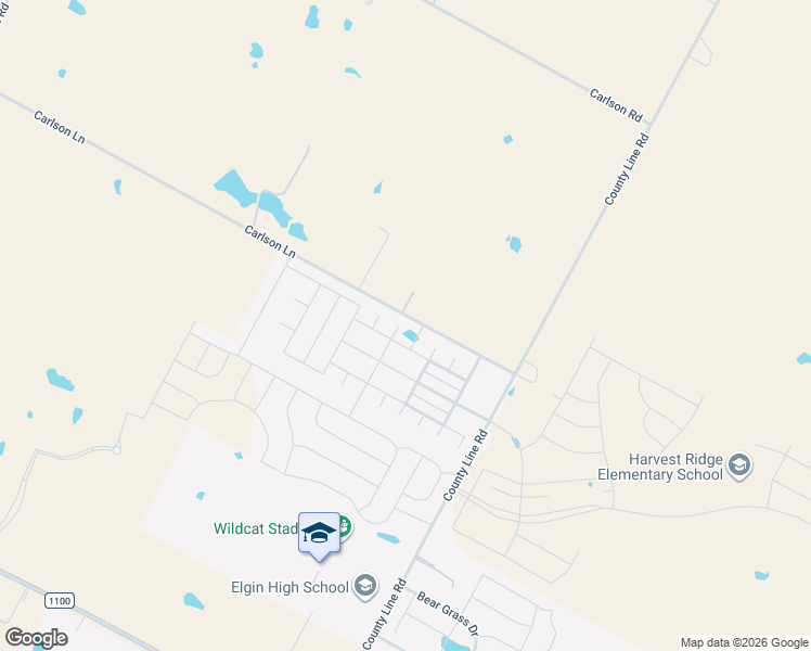 map of restaurants, bars, coffee shops, grocery stores, and more near 14504 Martial Eagle Drive in Elgin