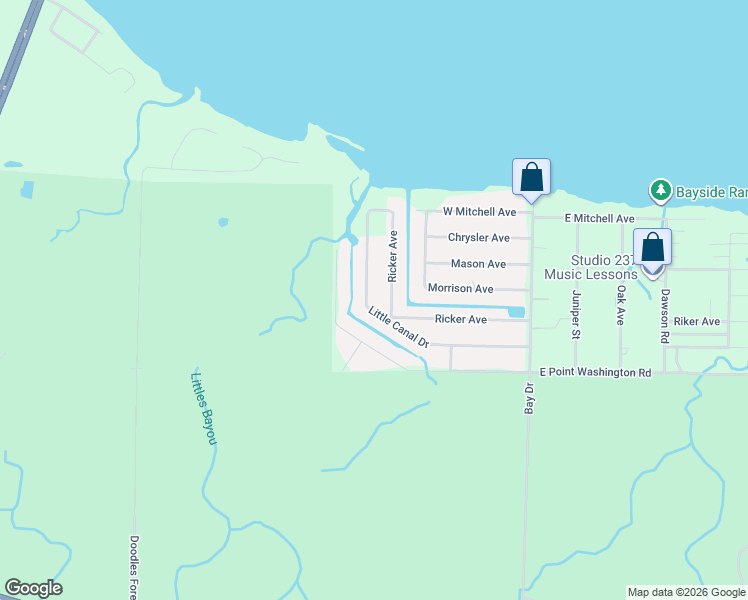 map of restaurants, bars, coffee shops, grocery stores, and more near 394 Little Canal Drive in Santa Rosa Beach