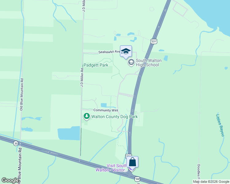 map of restaurants, bars, coffee shops, grocery stores, and more near 437 Greenway Trail in Santa Rosa Beach