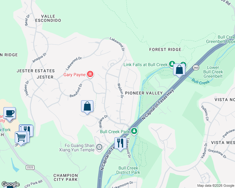 map of restaurants, bars, coffee shops, grocery stores, and more near 6306 Maury Hollow in Austin