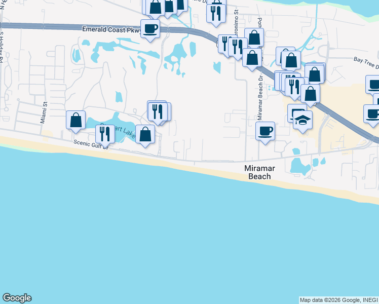 map of restaurants, bars, coffee shops, grocery stores, and more near 948 Scenic Gulf Drive in Miramar Beach