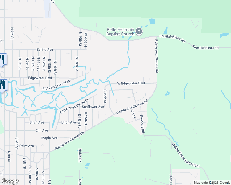 map of restaurants, bars, coffee shops, grocery stores, and more near 2401 Rue Beaux Chenes in Ocean Springs