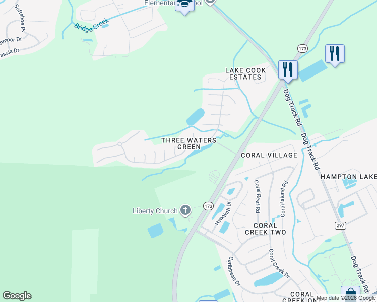 map of restaurants, bars, coffee shops, grocery stores, and more near 562 Carrier Drive in Pensacola