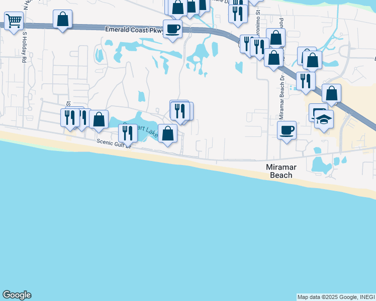 map of restaurants, bars, coffee shops, grocery stores, and more near 1096 Scenic Gulf Drive in Miramar Beach