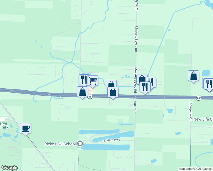 map of restaurants, bars, coffee shops, grocery stores, and more near 272 Water Oaks Loop in Santa Rosa Beach