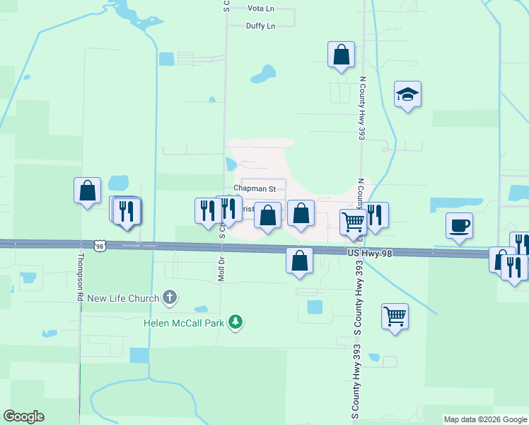map of restaurants, bars, coffee shops, grocery stores, and more near 83 Hatton Court in Santa Rosa Beach