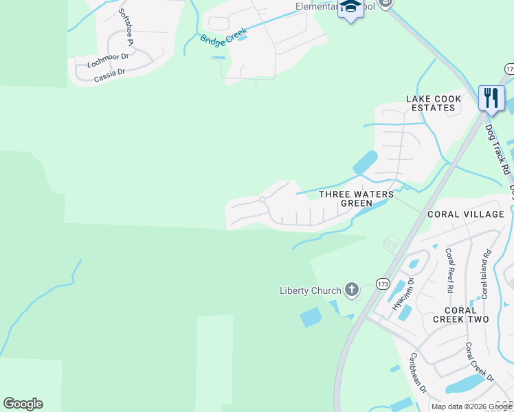 map of restaurants, bars, coffee shops, grocery stores, and more near 23 Arva Court in Pensacola