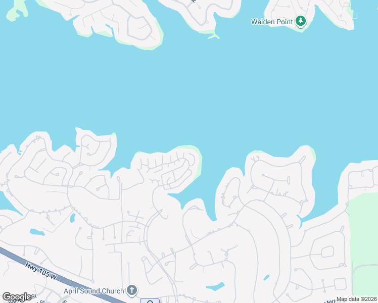 map of restaurants, bars, coffee shops, grocery stores, and more near 14 April Point Drive North in Montgomery