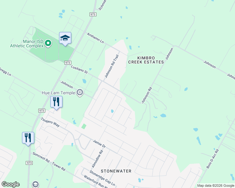map of restaurants, bars, coffee shops, grocery stores, and more near 11912 Pyrite Road in Manor
