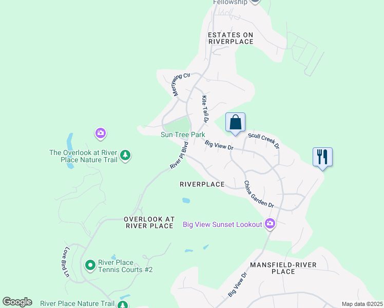 map of restaurants, bars, coffee shops, grocery stores, and more near 5112 Kite Tail Drive in Austin