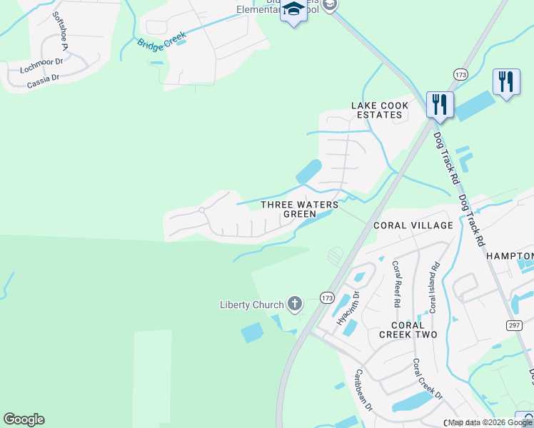 map of restaurants, bars, coffee shops, grocery stores, and more near 70 Boreal Court in Pensacola