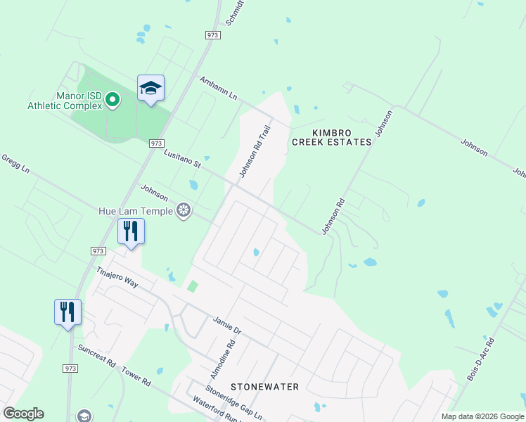 map of restaurants, bars, coffee shops, grocery stores, and more near 11912 Pyrite Road in Manor