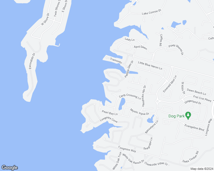 map of restaurants, bars, coffee shops, grocery stores, and more near 15483 Pebble View Drive in Conroe