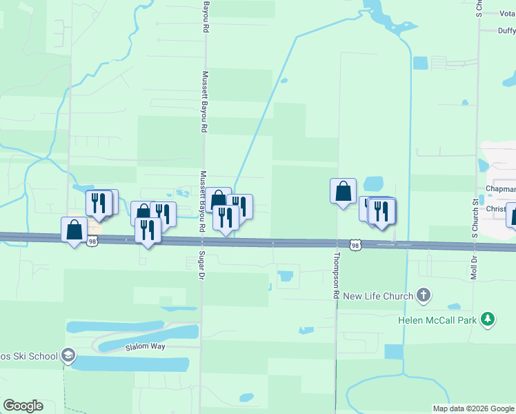 map of restaurants, bars, coffee shops, grocery stores, and more near 179 Loral Road in Santa Rosa Beach