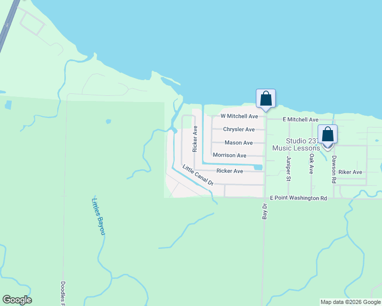 map of restaurants, bars, coffee shops, grocery stores, and more near 499 Ricker Avenue in Santa Rosa Beach