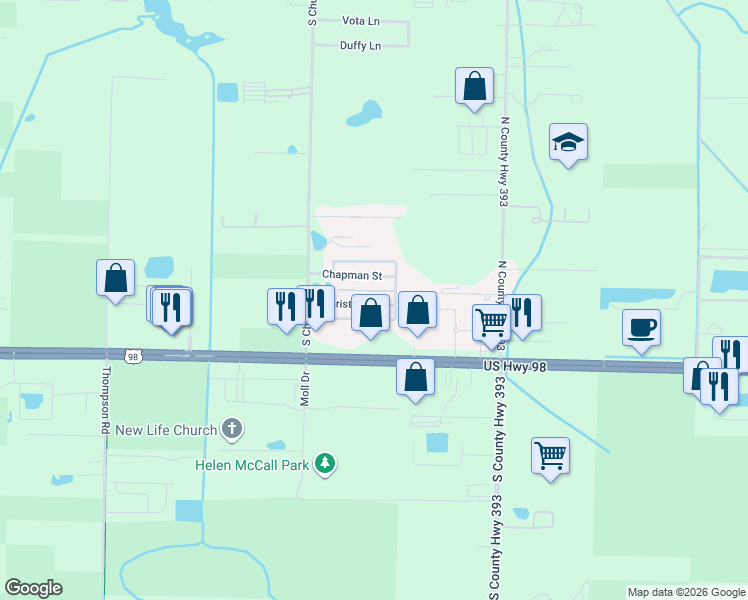map of restaurants, bars, coffee shops, grocery stores, and more near 83 Hatton Court in Santa Rosa Beach