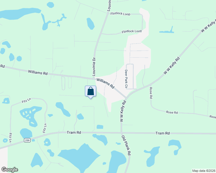 map of restaurants, bars, coffee shops, grocery stores, and more near 6410 Williams Road in Tallahassee