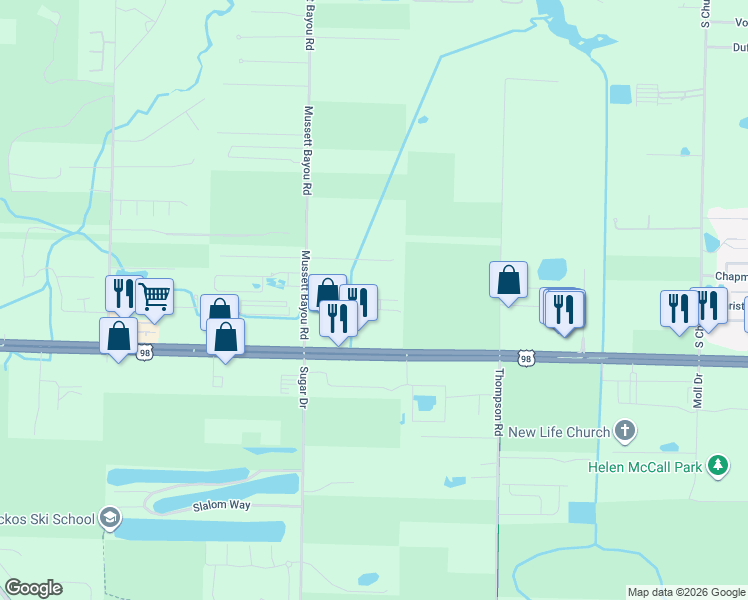 map of restaurants, bars, coffee shops, grocery stores, and more near 179 Loral Road in Santa Rosa Beach