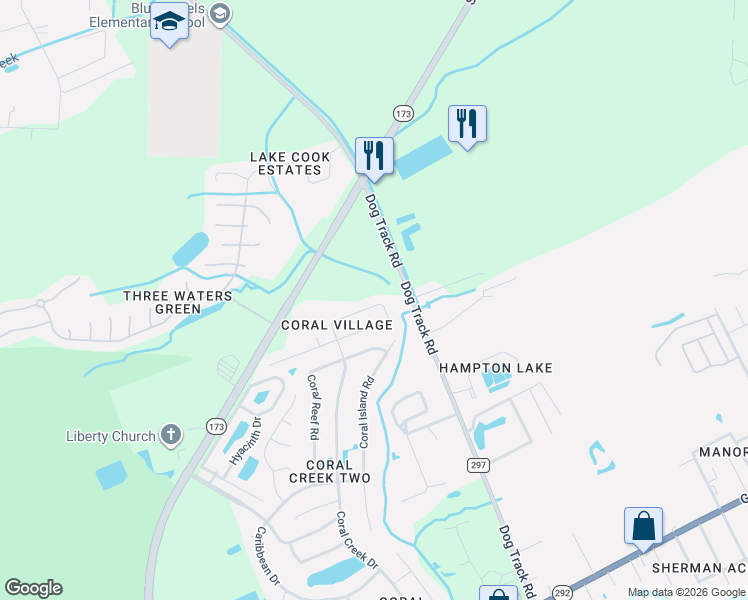 map of restaurants, bars, coffee shops, grocery stores, and more near 1063 Antigua Circle in Pensacola
