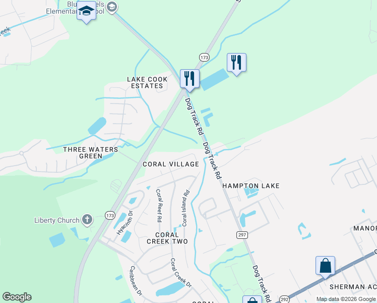 map of restaurants, bars, coffee shops, grocery stores, and more near 1063 Antigua Circle in Pensacola