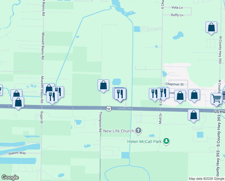 map of restaurants, bars, coffee shops, grocery stores, and more near 95 Santa Barbara Avenue in Santa Rosa Beach