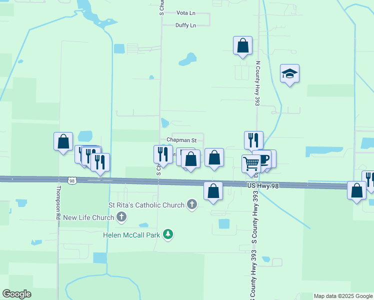 map of restaurants, bars, coffee shops, grocery stores, and more near 83 Hatton Court in Santa Rosa Beach