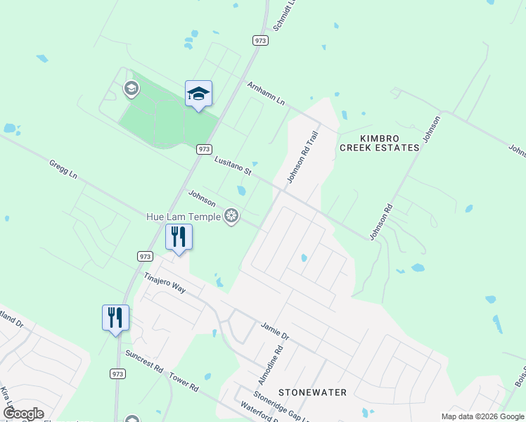 map of restaurants, bars, coffee shops, grocery stores, and more near 15001 Breccia Road in Manor