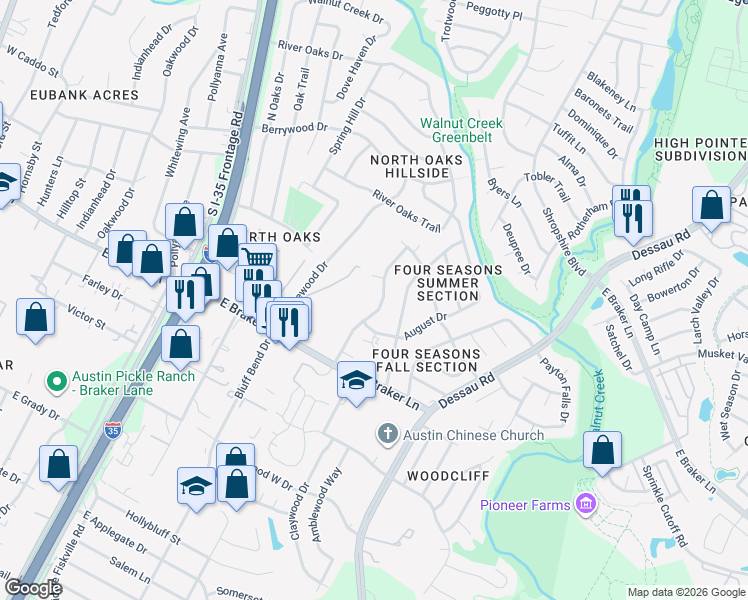map of restaurants, bars, coffee shops, grocery stores, and more near in Austin