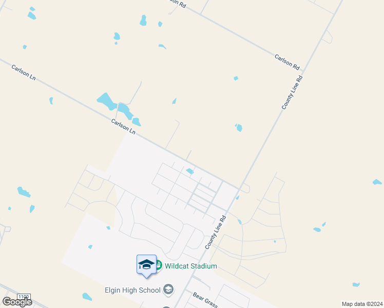 map of restaurants, bars, coffee shops, grocery stores, and more near 18512 Carlson Lane in Elgin