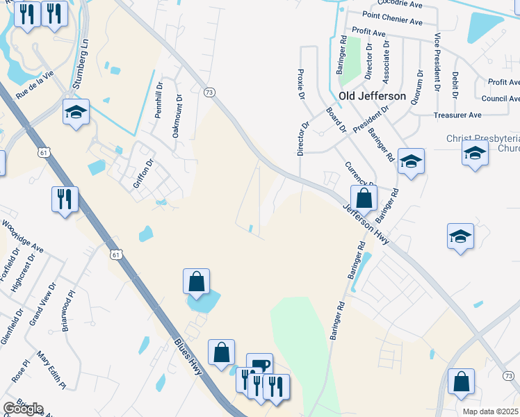 map of restaurants, bars, coffee shops, grocery stores, and more near 14810 Old Jefferson Highway in Baton Rouge