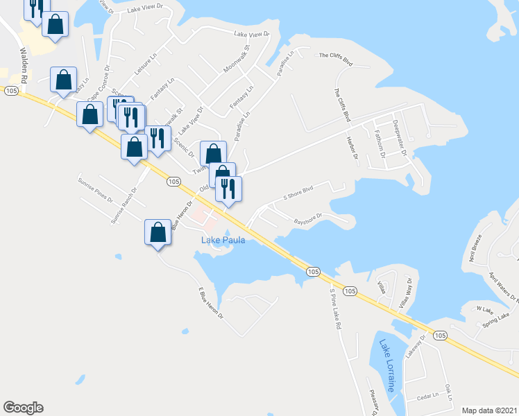 map of restaurants, bars, coffee shops, grocery stores, and more near 6207 Snug Harbor Boulevard in Montgomery