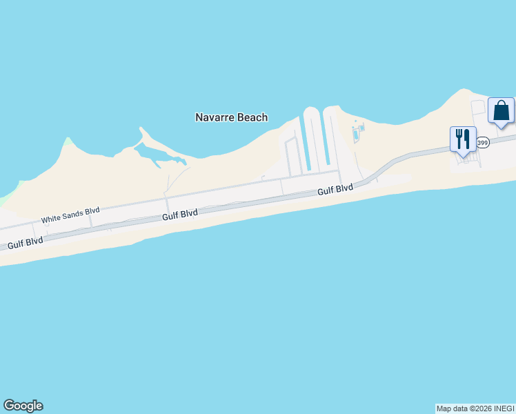 map of restaurants, bars, coffee shops, grocery stores, and more near 8079 Gulf Boulevard in Navarre