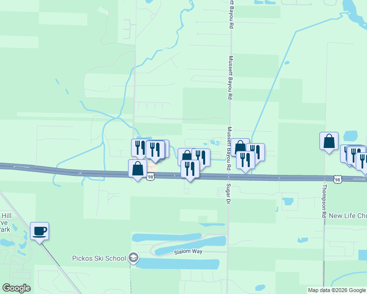 map of restaurants, bars, coffee shops, grocery stores, and more near 272 Water Oaks Loop in Santa Rosa Beach