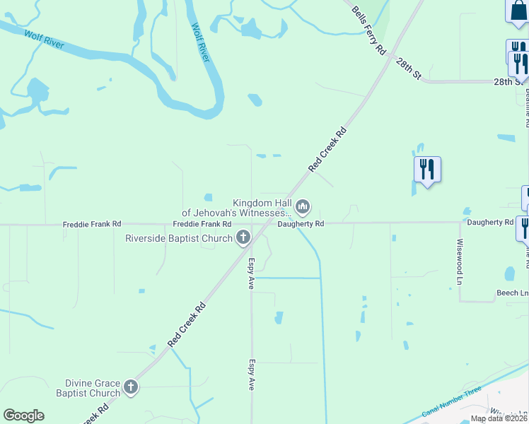 map of restaurants, bars, coffee shops, grocery stores, and more near Freddie Frank Rd in Long Beach