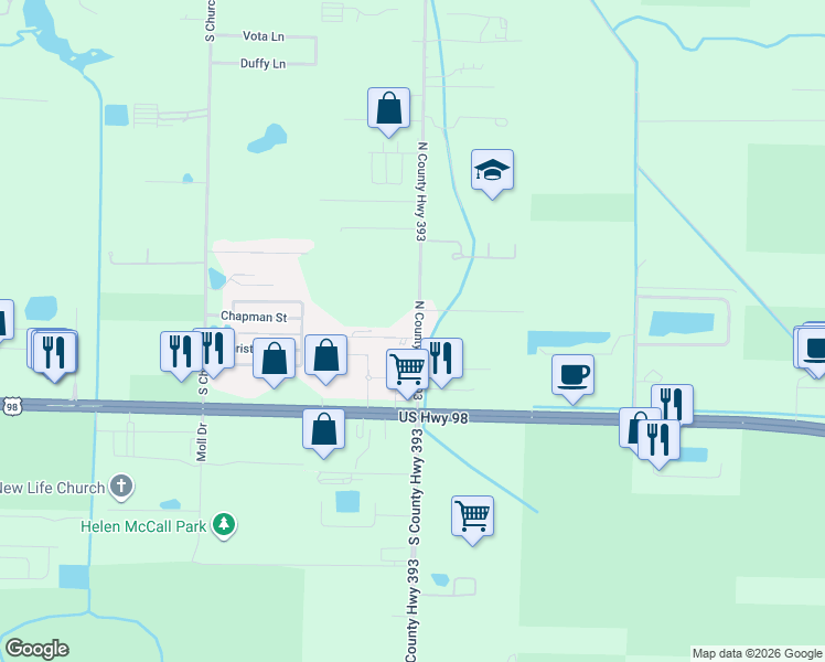 map of restaurants, bars, coffee shops, grocery stores, and more near 12 Nuit Lane in Santa Rosa Beach