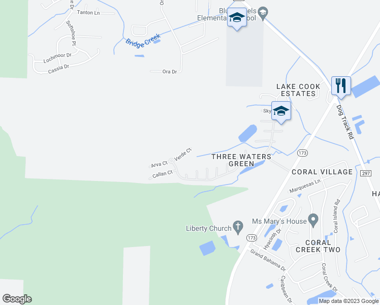 map of restaurants, bars, coffee shops, grocery stores, and more near 27 Verde Court in Pensacola