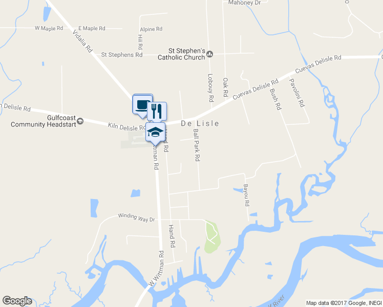 map of restaurants, bars, coffee shops, grocery stores, and more near 6259 Ball Park Road in Pass Christian