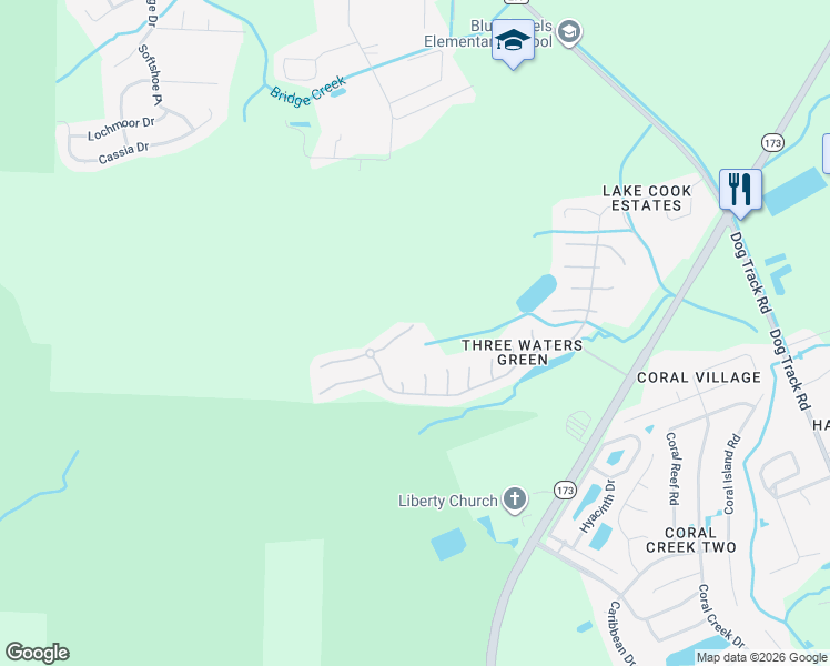 map of restaurants, bars, coffee shops, grocery stores, and more near 29 Verde Court in Pensacola