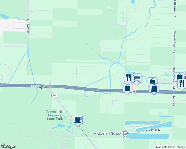 map of restaurants, bars, coffee shops, grocery stores, and more near 5426 U.S. Highway 98 West in Santa Rosa Beach