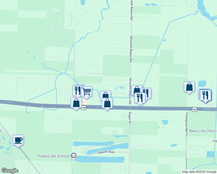 map of restaurants, bars, coffee shops, grocery stores, and more near 305 Water Oaks Loop in Santa Rosa Beach