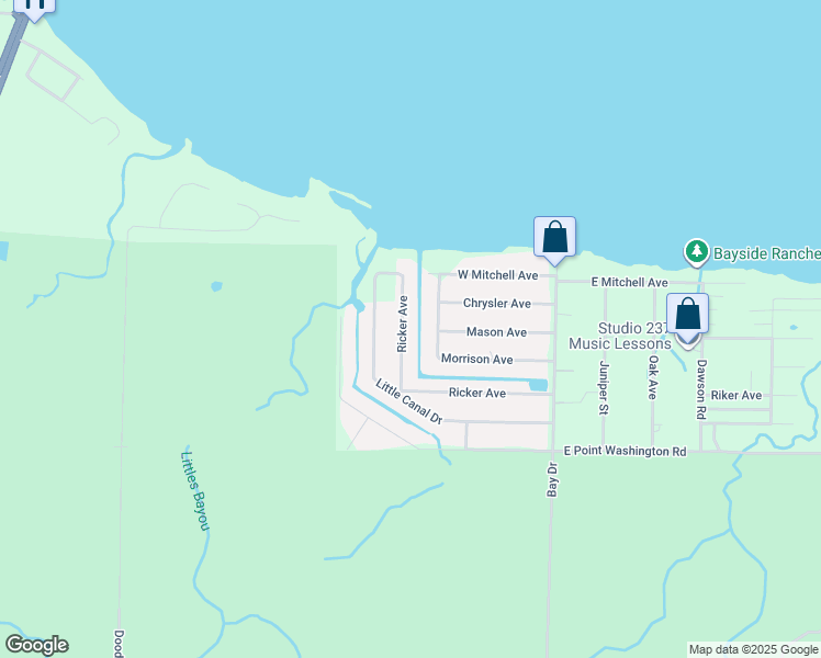 map of restaurants, bars, coffee shops, grocery stores, and more near 504 Ricker Avenue in Santa Rosa Beach