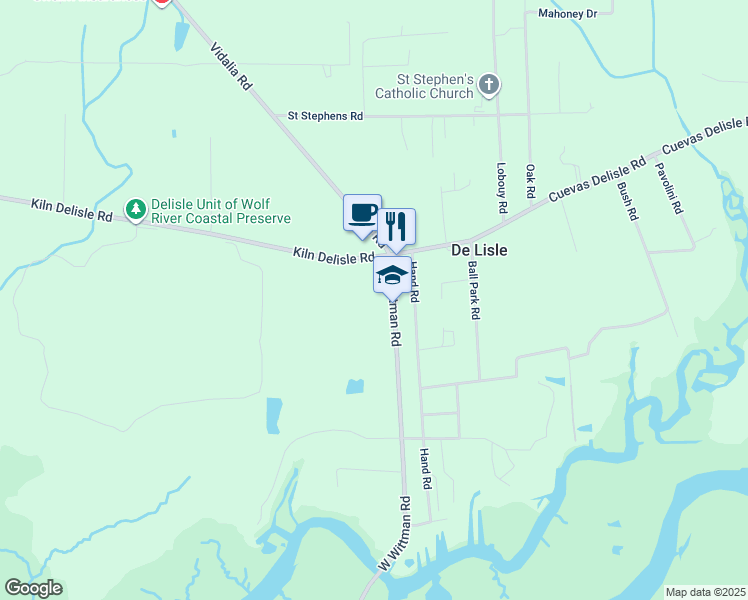 map of restaurants, bars, coffee shops, grocery stores, and more near 6303 West Wittman Road in Pass Christian