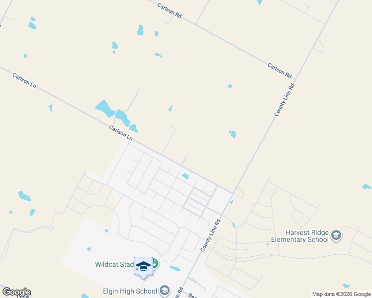 map of restaurants, bars, coffee shops, grocery stores, and more near 18404 Carlson Lane in Elgin