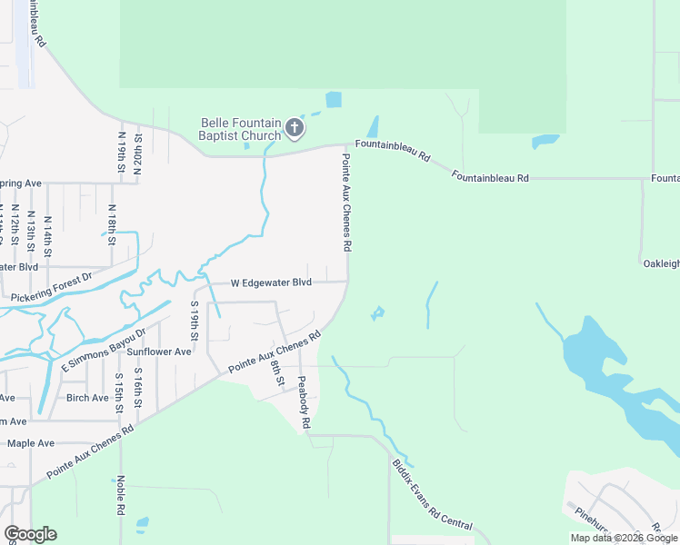 map of restaurants, bars, coffee shops, grocery stores, and more near 7512-7602 Pointe Aux Chenes Road in Ocean Springs