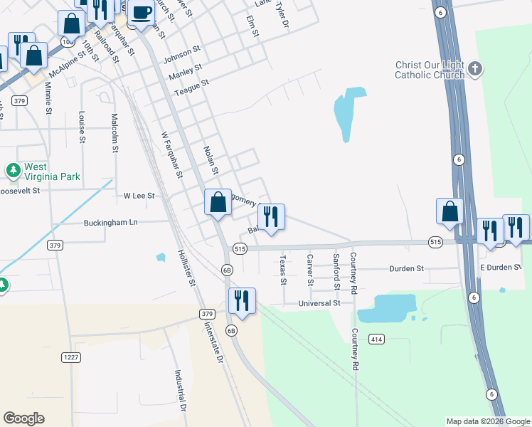 map of restaurants, bars, coffee shops, grocery stores, and more near 602 Franklin Street in Navasota